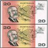 Image 2 : Australia, Twenty Dollars, Knight/Wheeler (1976) (R.406b)