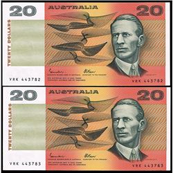 Australia, Twenty Dollars, Johnston/Fraser (1985) (R.409a)