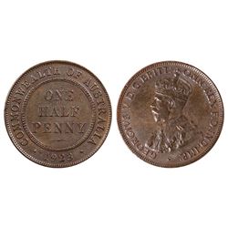 Australia, Halfpenny, George V, 1923