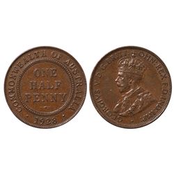 Australia, Halfpenny, George V 1928