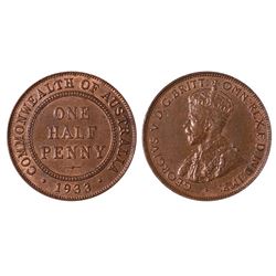 Australia, Halfpenny, George V 1933
