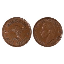 Australia, Halfpenny, George VI 1939 Kangaroo Reverse