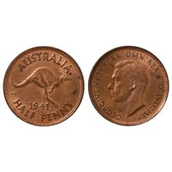 Australia, Halfpenny, George VI 1941