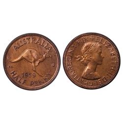 Australia, Halfpenny, Elizabeth II, 1959