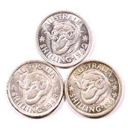 Australia, Shilling, George VI, 1942S, 1943S, 1944S