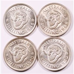 Australia, Shilling, George VI, 1946, 1948, 1950, 1952