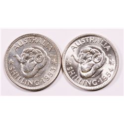 Australia, Shilling, Elizabeth II, 1953, 1954