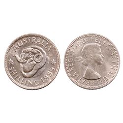 Australia, Shilling, Elizabeth II, 1959