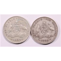 Australia, Florin, George V, 1932, 1933
