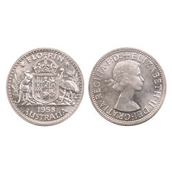 Australia, Florin, Elizabeth II, 1958