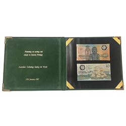 Australia, Ten Dollars, Johnston/Fraser, 1988, Bicentennial VIP Folder