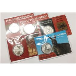 Australia, Uncirculated Silver 1oz Kangaroo Issues, 1993-97