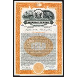 Republic of Peru, 1928 Specimen Bond