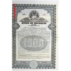 State of Michigan, 1932 Specimen Bond