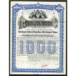 County of Union, 1897 Specimen Bond
