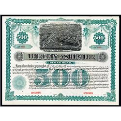 City of Asheville, 1891 Specimen Bond