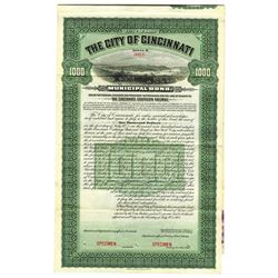 City of Cincinnati, 1903 Specimen Bond