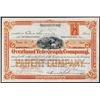 Image 1 : Overland Telegraph Co., 1899 Issued Stock Certificate.
