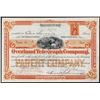 Image 1 : Overland Telegraph Co., 1899 Issued Stock Certificate.