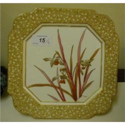 A Victorian Brownfield Dessert Service, pattern No 1780, decorated orchids, (9)