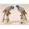 Image 1 : A Pair of Continental Porcelain Parrots, mounted on tree supports (slight damage) 19 cm (2)