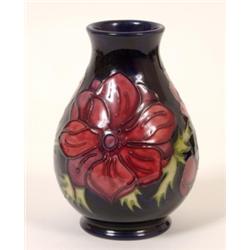 A Moorcroft Hibiscus Baluster Vase, 14 cm