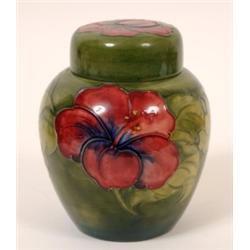 A Moorcroft Pansy Jar and Cover, 15 cm See illustration