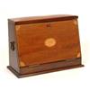 Image 1 : An Edwardian Mahogany Stationery Box, the inlaid fall front enclosing a fitted interior, 31 cm See