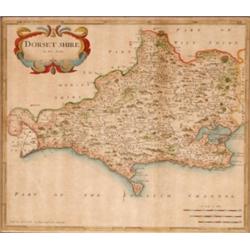 A Tinted Map of Dorsetshire, after Robert Morden, 37 x 43 cm See illustration