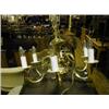 Image 1 : A Pair of Six Arm Brass Ceiling Lights, a pair of three arm brass ceiling lights, and other ceiling