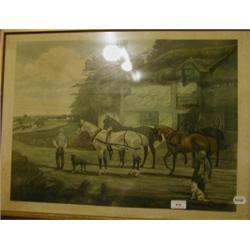 A 19th Century Aquatint, after Alken, Waiting to Change, in an oak frame