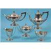 Image 1 : A Gorham Sterling Silver Five Piece Tea service, of 18th century design, with vase turned finials, r
