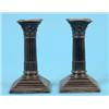 Image 1 : A Pair of Late Victorian Silver Corinthian Column Candlesticks, on stepped square bases, Sheffield 1