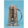 Image 1 : A Liberty Cymric Silver Lidded Tankard, designed by Archibald Knox, with stylised triangular decorat