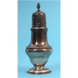 A George III Style Silver Sugar Caster, of baluster form, Birmingham 1969, 15 cm