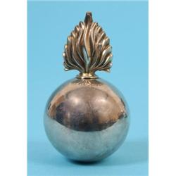 A Silver Table Lighter, of spherical form, with flambeau finial, Goldsmiths and Silversmiths Company