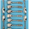 Image 1 : A Set of Twelve Scottish Silver Teaspoons, of 18th century design, with figural finials, and lobed s