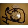 Image 1 : A Silver Open Face Silver Pocket watch, with enamel dial and Roman numerals, Birmingham 1919, and a