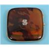 Image 1 : A 9 Carat Gold and Tortoiseshell Cigarette Case, with diamond monogram, Birmingham 1919, 8 cm See i