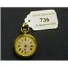 Image 1 : A 14ct Gold Fob Watch, monogrammed, with engine turned and enamel dial