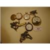 Image 1 : A French 14ct Gold Open Face Pocket Watch, with enamel dial and Roman numerals, and three other pock