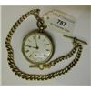 Image 1 : A Silver Open Face Pocket Watch, with Albert
