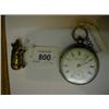 Image 1 : A Silver Open Face Pocket Watch, with enamel dial and subsidiary dial, Chester 1907, and a brass pig