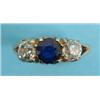Image 1 : An 18ct Gold, Diamond and Sapphire Three Stone Ring See illustration
