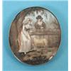 Image 1 : A Late 18th Century Oval Miniature, painted a lady and gentleman by a fence, with a sheep, inscribed