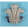 Image 1 : A Prince of Wales Plume of Feathers Diamond and Enamel Sweetheart Brooch, (enamel slight damage) Se