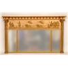 Image 1 : A 19th Century Three Plate Overmantle Mirror, the ball frieze above classical scene with a chariot a