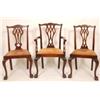 Image 1 : A Set of Eight George III Style Mahogany Dining Chairs, with serpentine crest rails, pierced vase sh