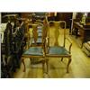 Image 1 : A Set of Six Queen Anne Style Oak Dining Chairs, with solid vase shape splats, drop in seats, and ca