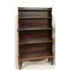 Image 1 : A 19th Century Faux Rosewood Waterfall Bookcase, the five graduated shelves above a shaped apron on